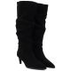 4. Damen-Lederstiefel, gerüscht, schwarz, Vinceza ZHI27-89167