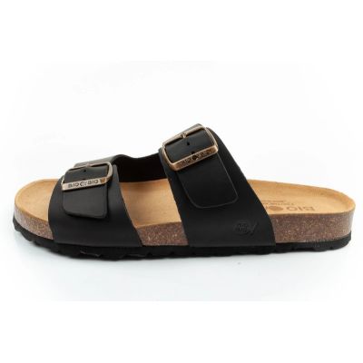 2. Bio Bio Herren-Slipper, profilierte Flip-Flops, Naturleder, schwarz