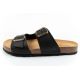 2. Bio Bio Herren-Slipper, profilierte Flip-Flops, Naturleder, schwarz