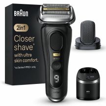 Braun Series 9 Pro+ 9590cc Nass- und Trockenrasierer mit Folienschere, Schwarz