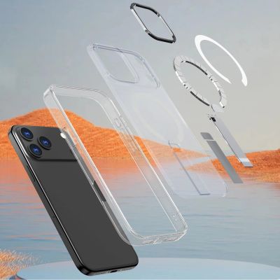 7. Hybrid Armor X Hülle für iPhone 17 Pro Max mit Ständer, kompatibel mit MagSafe - Transparent