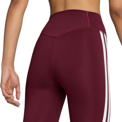 5. adidas Optime Essentials Workout Leggings für Damen mit 3 Streifen, 7/8-Länge, Burgunderrot, KT3772