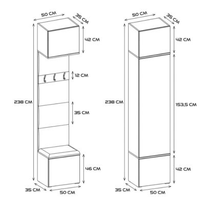 8. GARDEROBE HAGA IV 3SZ1W WEISS
