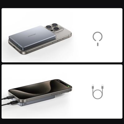 13. Joyroom JR-PBM08 Pro 10000mAh Ultradünne Powerbank - Grau