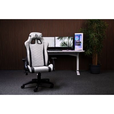 7. Arozzi Soft Fabric | Gaming-Stuhl | Avanti SoftFabric | Leichter Pilkas Konsolen-Gaming-Stuhl mit gepolstertem Sitz