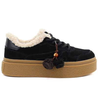 2. Schwarze Kobbo 79665 Leder-Plateauschuhe mit Isolierung