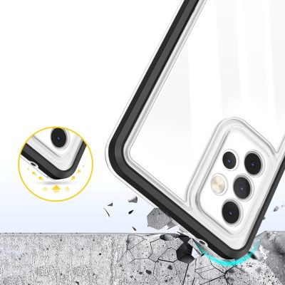 6. Klare 3in1 Hülle für Samsung Galaxy A73 Frame Cover Gel Schwarz
