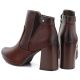 5. Damen-Ankle-Boots mit Blockabsatz und Plateau, gefüttert, dunkelbraun, M.Daszyński AF125B-1