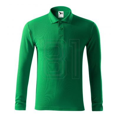 2. Malfini Pique Polo LS M MLI-22116 grasgrünes Poloshirt