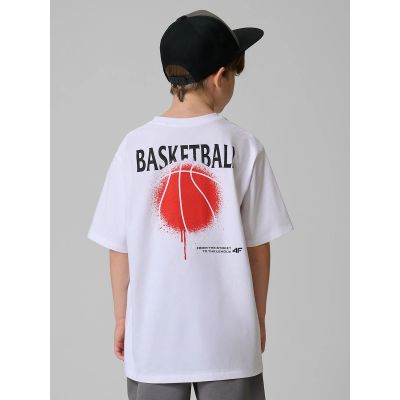 2. Locker geschnittenes Jungen-T-Shirt mit Aufdruck 4F 4FJRSS26TTSHM3835-10S