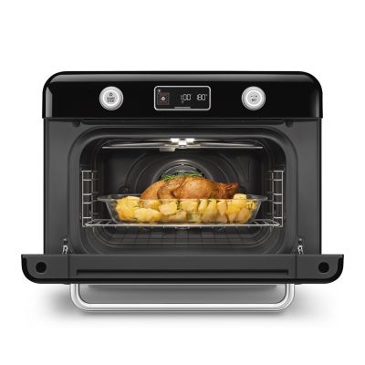 11. Smeg COF01BLEU Kleine schwarze Dampfgarerknöpfe, Drehknopf