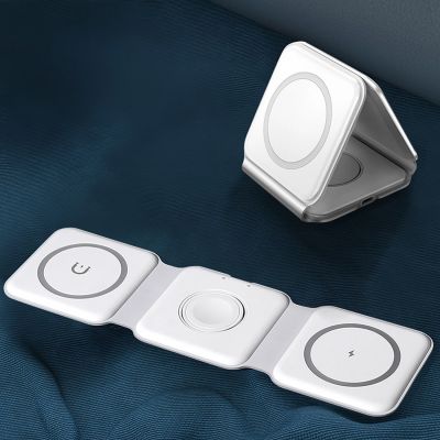 13. Dudao A11N 15W 3in1 induktives Ladegerät - Weiß + USB-C / USB-C-Kabel