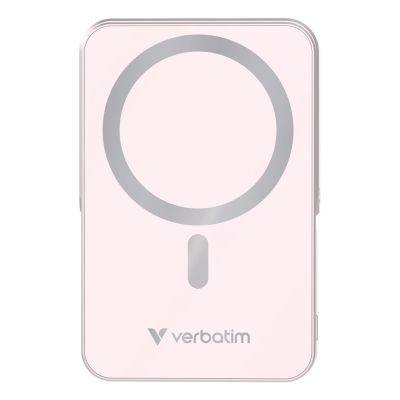 2. Verbatim Charge 'n' Go Magnetischer kabelloser Lithium-Polymer-Akku (LiPo) 10000 mAh, kabellos aufladbar, Pink