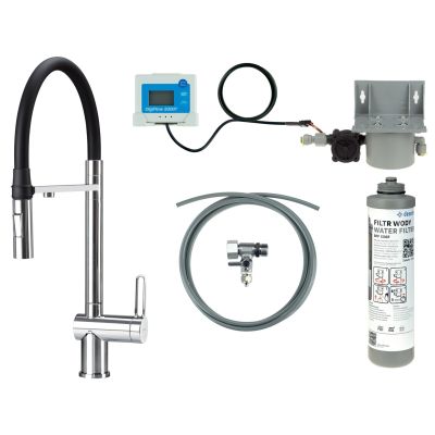 Küchenarmatur mit Wasserfilterset und flexiblem Auslauf