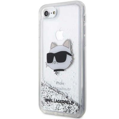 2. Karl Lagerfeld KLHCI8LNHCCS iPhone 7/8/ SE 2020/2022 Silber/Silber Hardcase Glitter Choupette Head
