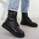 6. Damen-Lederstiefeletten mit schwarzer Plateausohle Rieker 70408-00