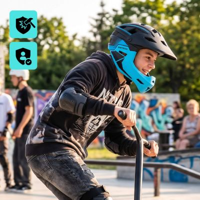 11. Meteor Hydra M Integral-Fahrradhelm 55-58 cm Schwarz/Blau
