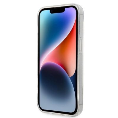 5. Karl Lagerfeld Glitzer Karl&Choupette Hülle für iPhone 14 Plus – transparent