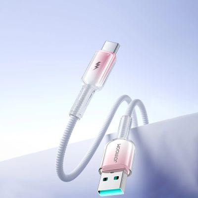 10. Joyroom S-A42 Crystal-Clear Serie 3A USB-A – USB-C-Kabel 1,2 m – Weiß