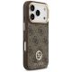 4. Guess 4G Strass Logo & Big Strap Metal Buttons MagSafe Case für iPhone 17 Pro - Braun
