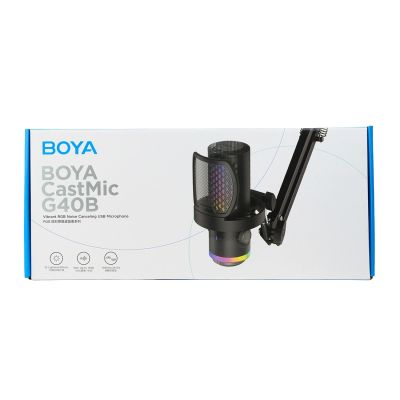 5. BOYA CastMic G40B Kabelgebundenes USB-C-Gaming-Mikrofon mit Mikrofonarm – Schwarz