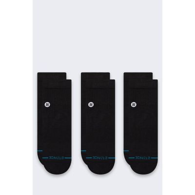 Stance Icon Quarter 3er-Pack Socken – schwarz