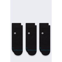 Stance Icon Quarter 3er-Pack Socken – schwarz
