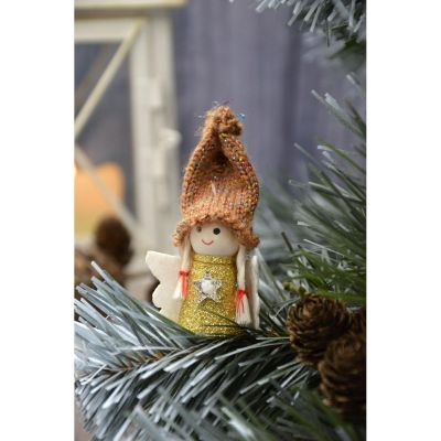 9. Weihnachtsengel-Anhänger, Gold, 7 cm