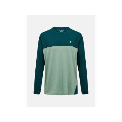 PEAK PERFORMANCE M Trail Langarmshirt aus Wollmischung, grün