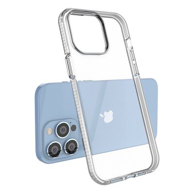 3. Spring Case für iPhone 14 Pro Max Silikonhülle mit Rahmen hellblau