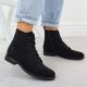 6. Schwarze Damen-Ankle-Boots aus durchbrochenem Wildleder, S.Barski HY52-535
