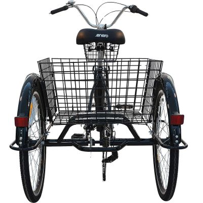 3. Dreirad, 24 Zoll, schwarz, Shimano 7-Gang-Schaltung, unterer Rahmen, 1060972