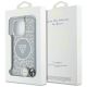 7. Guess HC IML Leopard Triangle Cord Strap MagSafe Case für iPhone 16 Pro - Braun