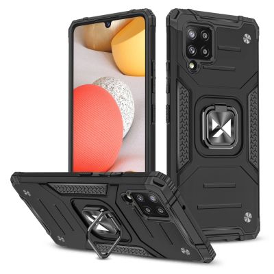 Wozinsky Ring Armor Tough Hybrid Case Cover + Magnethalterung für Samsung Galaxy A42 5G schwarz