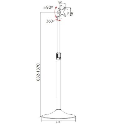 3. Techly ICA-TR10 Schildhalterung 68,6 cm (27") Silber