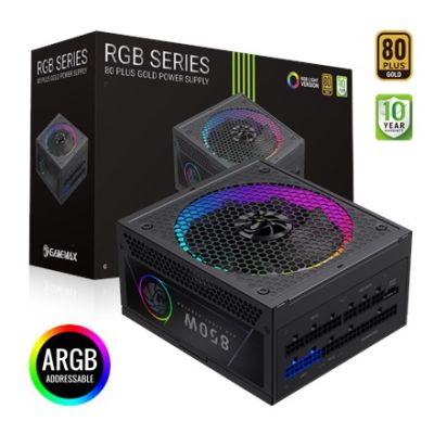 Gamemax Netzteil | RGB 850G | 850 W | Gold | Vollmodular