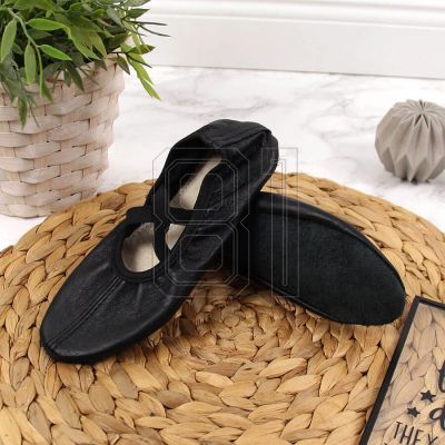 2. Jr Nazo Tanz-Ballettschuhe aus schwarzem Leder mit Gummibändern