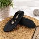 2. Jr Nazo Tanz-Ballettschuhe aus schwarzem Leder mit Gummibändern