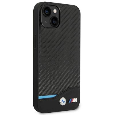 4. Hülle BMW BMHCP14S22NBCK iPhone 14 6.1 "schwarz / schwarzes Leder Carbon