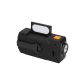 17. Extralink Solar-Notfallradio mit Kurbeldynamo-Powerbank (4000 mAh) und SOS-Taschenlampe SR-4000, tragbar, analog, Schwarz/Orange
