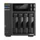 NAS Asustor AS6704T; Tower; 4x (3,5" SATA HDD/ 2,5" SSD); Intel Celeron N5105; 4 GB DDR4 SODIMM (max. 16 GB), 2x 2,5-GbE, 4x M.2 2280 NVMe PCIe 3.0, 2x USB 3.2 Gen, 1x HDMI 2.0b, 1x optionale 10-GbE-Karte