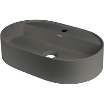 Waschtischplatte aus Granit mit Inselarmatur – oval