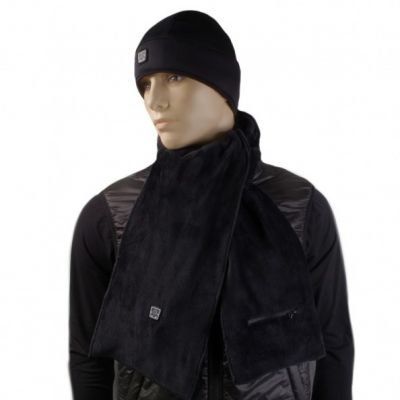 5. Glovii GA1B beheizbarer Schal als Körperschutz für Wintersportarten, Skifahren, Snowboarding / Snowboardfahren, Unisex, Polyester, Schwarz