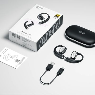 8. OWS QCY Crossky R70 LDAC IPX5 Kopfhörer mit Ohrhaken – Schwarz