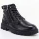 6. Schwarze Herren-Ankle-Boots aus Leder mit zwei Reißverschlüssen, Big Star UU174242