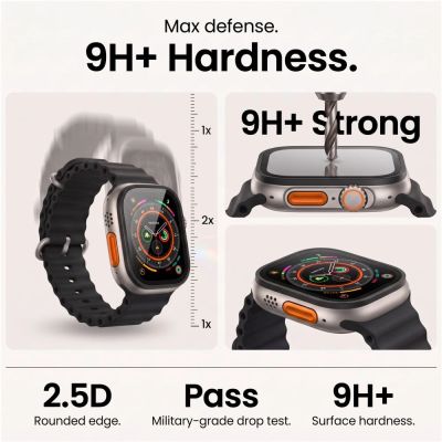 8. Tech-Protect 2er-Pack Schutzglas für Apple Watch Ultra 49 mm – Schwarz