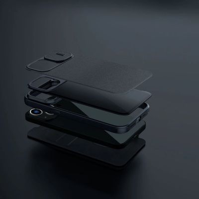 11. Nillkin Qin Leder Pro Hülle iPhone 14 Plus Kamerahülle Holsterhülle Klapphülle Grün