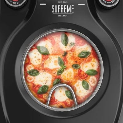7. TEESA SUPREME Pizzaofen, 1200 W, 32 cm, Sichtfenster, herausnehmbarer Pizzastein