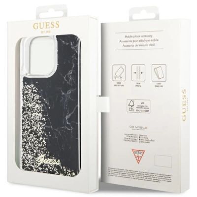 8. Guess GUHCP14XLCSGSGK iPhone 14 Pro Max 6,7" schwarz/schwarzes Hardcase Liquid Glitter Marble