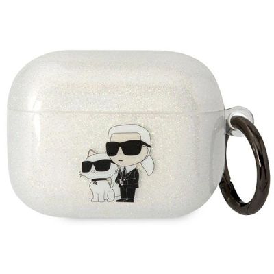 Karl Lagerfeld KLAPHNKCTGT Airpods Pro Cover transparent Gliter Karl&Choupette